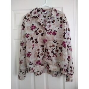 Alison Dailey Beige With Fuscia, Brown And Tan‎ Notes. Women's Plus Size 2x